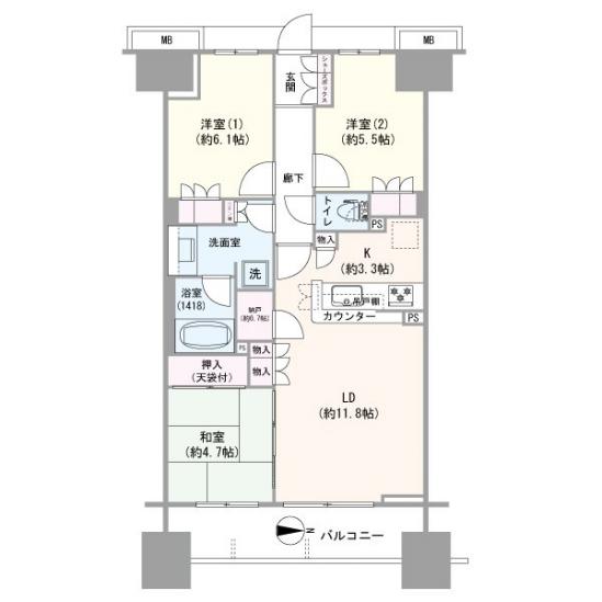 ザ・パークハウス青砥-1-間取図(平面図)
