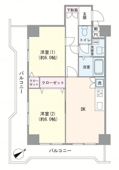 白鳥ダイヤモンドマンション 1号棟-1-間取図(平面図)