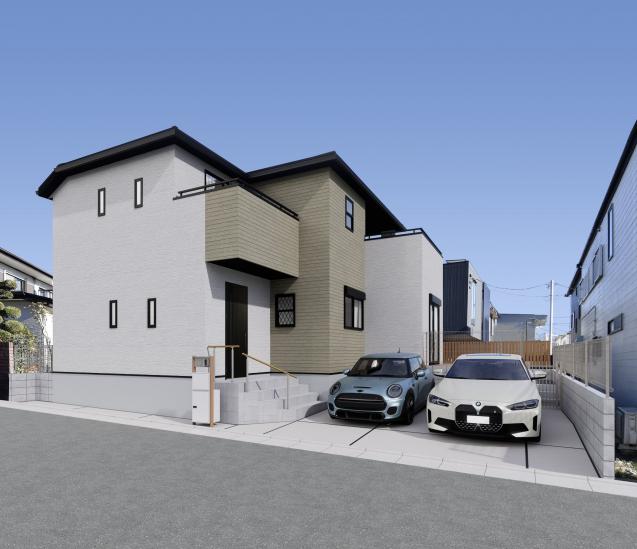 松戸市小金原１丁目新築戸建-3-外観パース図