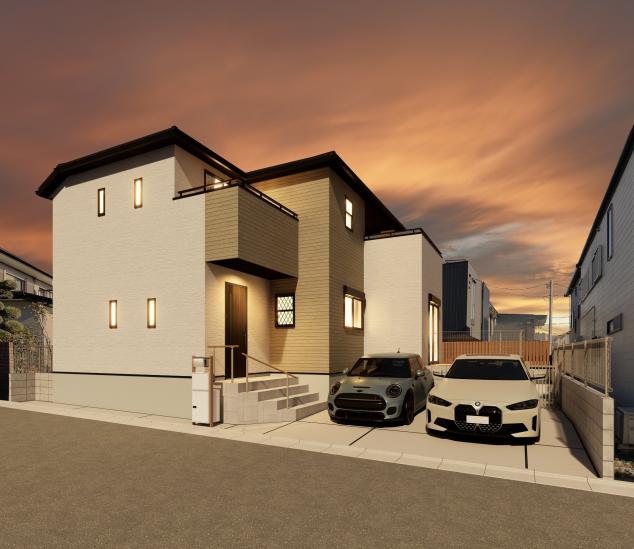 松戸市小金原１丁目新築戸建-4-外観パース図