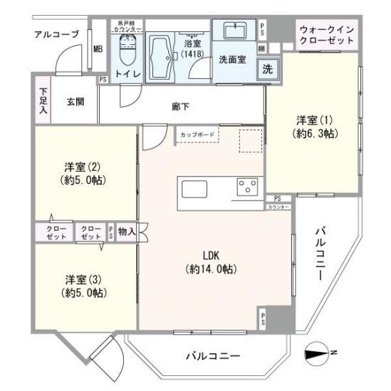 レクセルガーデン北綾瀬-1-間取図(平面図)