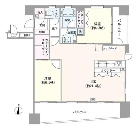 ライオンズ北千住マークレジデンス-1-間取図(平面図)