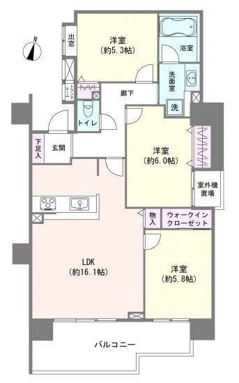 コスモシティ北千住-1-間取図(平面図)