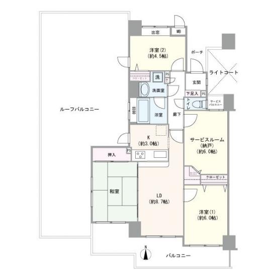 レーベンハイム五反野グランステージ-1-間取図(平面図)