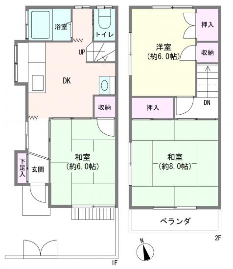 足立区足立一丁目戸建-1-間取図(平面図)