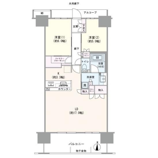 ラヴィアンコート亀有-1-間取図(平面図)