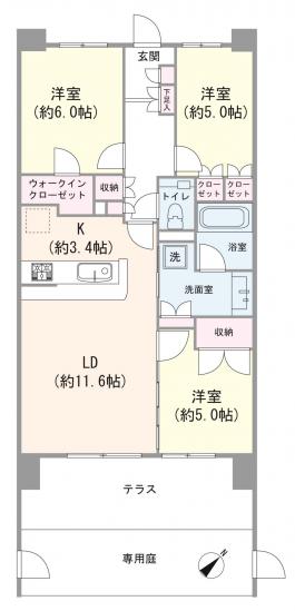 ウエリスおおたかの森サウスアリーナ-1-間取図(平面図)