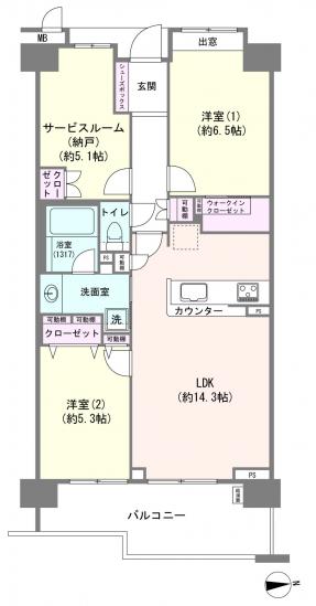 サンクレイドル梅島-1-間取図(平面図)