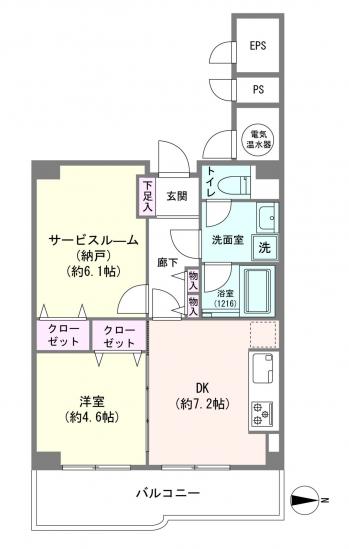 三郷スカイマンション-1-間取図(平面図)