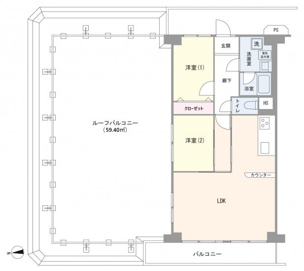 五反野第三スカイハイツ-1-間取図(平面図)