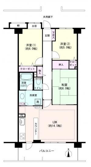 ゼファー西新井プラウディーヌ-1-間取図(平面図)