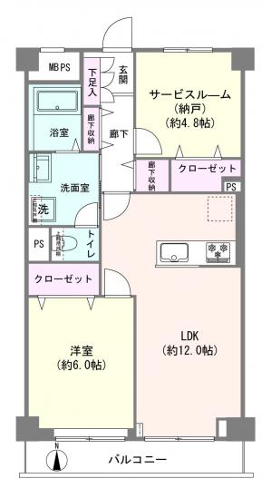 お花茶屋スカイマンション-1-間取図(平面図)