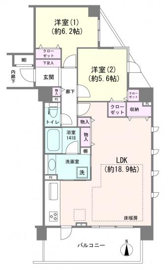 イニシア高砂-1-間取図(平面図)