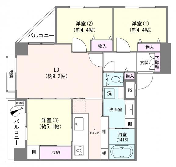コスモ柴又-1-間取図(平面図)