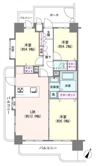 レクセル青戸-1-間取図(平面図)