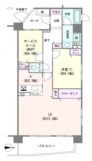 デュオコート竹ノ塚-1-間取図(平面図)