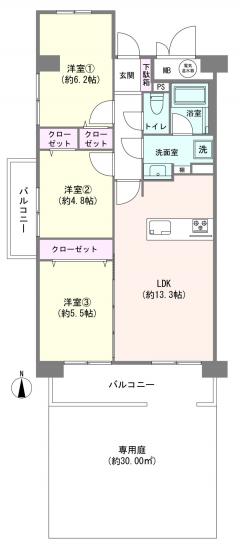 コープ野村綾瀬-0-間取図(平面図)