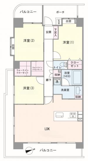ロータリーパレス北千住-1-間取図(平面図)