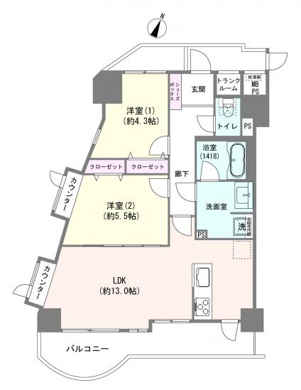 ロワール北千住-1-間取図(平面図)
