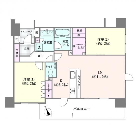 ローヤルシティ金町-1-間取図(平面図)
