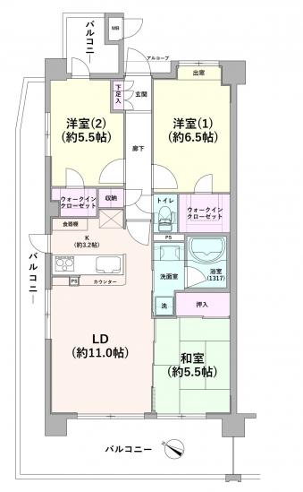 サンクレイドル青砥ファルカロビオ-1-間取図(平面図)