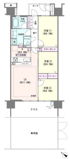 ザ・レジデンス東京イースト　レジデンスⅠ-1-間取図(平面図)
