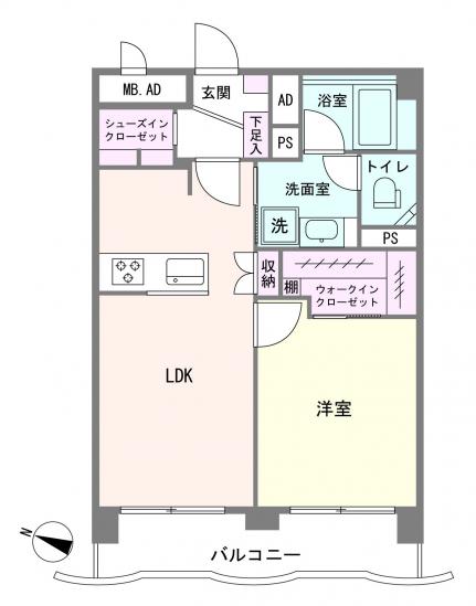 グリーンパーク第２五反野-1-間取図(平面図)