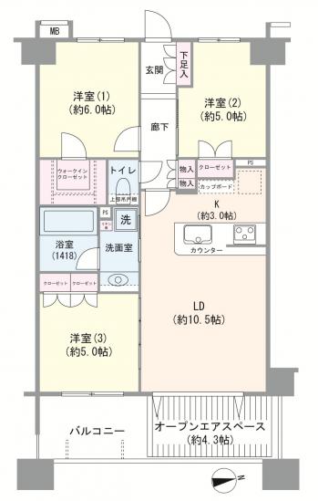 ヴェレーナ北綾瀬-1-間取図(平面図)