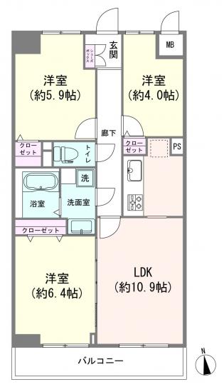 ダイアパレス西新井大師-1-間取図(平面図)