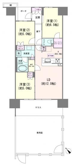 セントラルレジデンスおおたかの森-1-間取図(平面図)