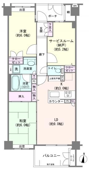 コスモ立石リバーステージ-1-間取図(平面図)