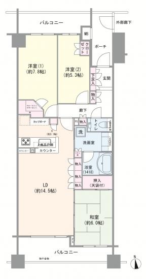 レコシティ・プライム-1-間取図(平面図)