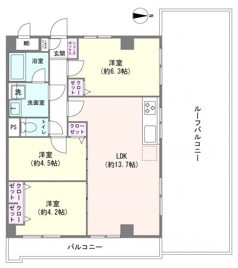 ライオンズマンション西新井-1-間取図(平面図)