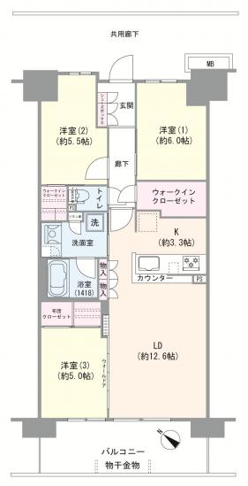ソライエグラン流山おおたかの森マークススクエア　アリーナコート-1-間取図(平面図)
