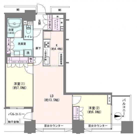 パークシティ柏の葉キャンパス二番街　ミッドタワーＣ棟-1-間取図(平面図)