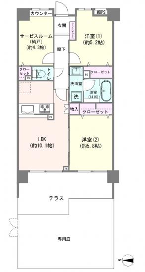 ライオンズマンション北綾瀬第７-1-間取図(平面図)
