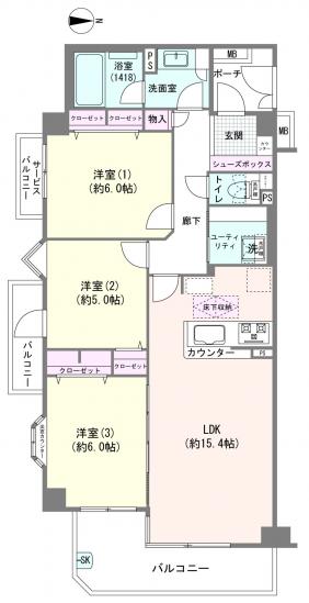 ダイアパレス亀有公園通り-1-間取図(平面図)