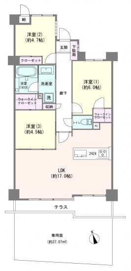 グリーンパーク西新井-1-間取図(平面図)