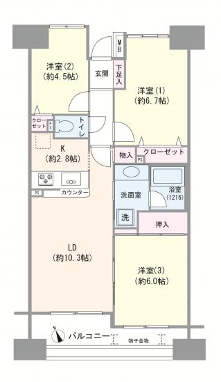 ダイアパレス　ラ・セーヌ小台公園-1-間取図(平面図)