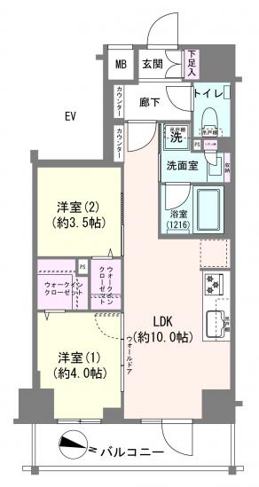 デュオステージ北千住Ⅲ-1-間取図(平面図)