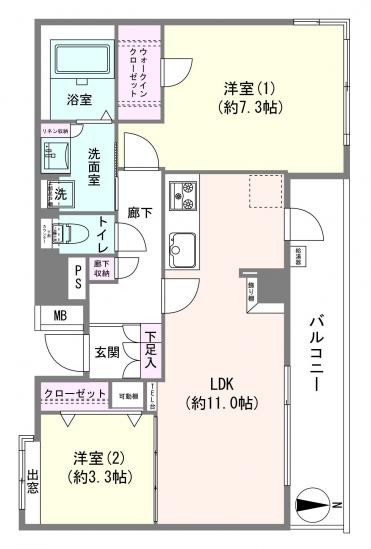 グリーンパーク綾瀬２３-1-間取図(平面図)