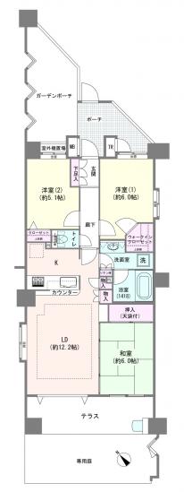 Ｄ’クラディア北千住-1-間取図(平面図)
