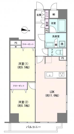 グランベルフォーシーズンズタワー-1-間取図(平面図)