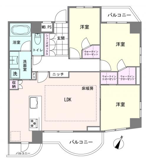 ロワール北千住-1-間取図(平面図)
