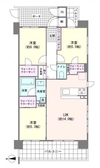 サンクレイドル西新井ヴィヴァーレ-1-間取図(平面図)