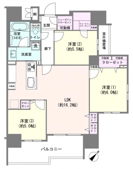 ベルフール青砥-1-間取図(平面図)