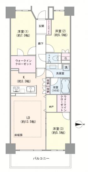 レコシティ・グランデ-1-間取図(平面図)