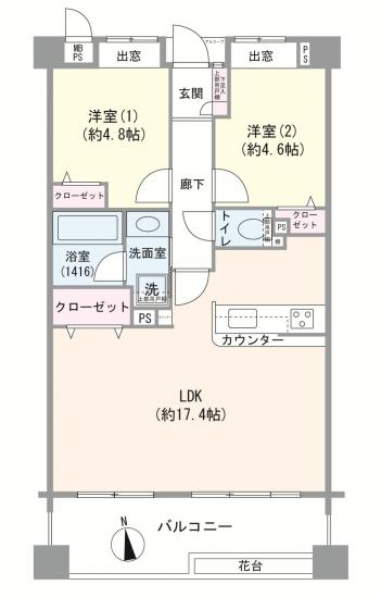 レクセル青砥第２-1-間取図(平面図)