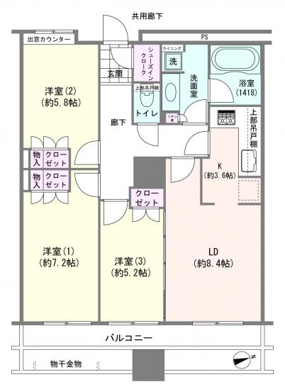 エミエルタワー竹の塚-1-間取図(平面図)
