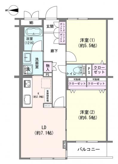ライオンズマンション竹の塚第2-1-間取図(平面図)